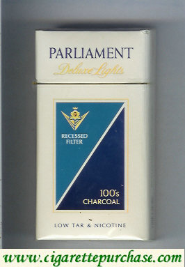 Parliament Deluxe Lights 100s Charcoal cigarettes hard box